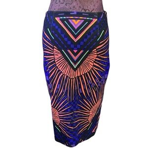 Mara Hoffman Sz M Stretchy Geometric Print Pencil Skirt